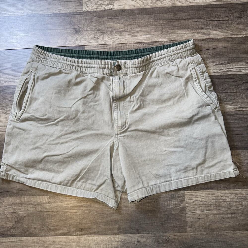 Catalina Mens Medium Shorts Khaki Elastic Waist Y2K Vintage Cotton Casual Beach